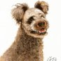 ♥ Original Oil Art DOG Portrait Painting Artwork PUMI ♥