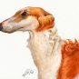 ♥ Original Oil DOG Portrait Painting Art BORZOI Artwork
