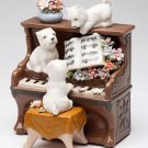 ♫ New MUSIC BOX Porcelain WESTIE Dog Playing PIANO ♫