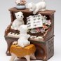 ♫ New MUSIC BOX Porcelain WESTIE Dog Playing PIANO ♫