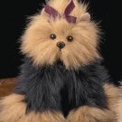 ★ BEARINGTON COLLECTION Dog YORKIE Fur Plush ~IT BARKS~