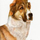 ★ Original Oil DOG Portrait Painting RUSSIAN SHEEPDOG ★