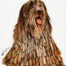 ★Original Oil DOG Portrait Painting BERGAMASCO SHEEPDOG