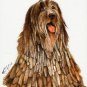★Original Oil DOG Portrait Painting BERGAMASCO SHEEPDOG