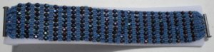 Beaded Bracelet- Denim Blue,   right angle weave, 7inch, Handmade