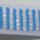 Beaded Bracelet- Sky Blue and Ice, Right Angle Weave, 7inch, Handmade
