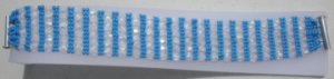 Beaded Bracelet- Sky Blue and Ice, Right Angle Weave, 7inch, Handmade