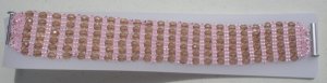 Beaded Bracelet-DED Collection, Pink & Brown, right angle weave, 7inch, Handmade