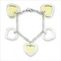 Two-Tone Heart Charm Bracelet