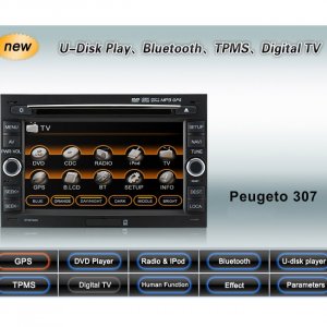 Advanced High Quality Car DVD GPS Player for Peugeot 307 + iPod ready Bluetooth + Digital Panel