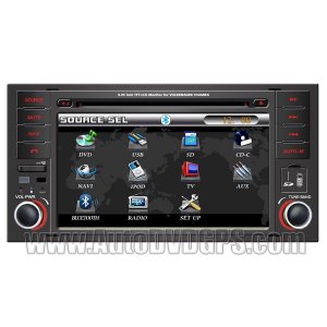Car DVD player with built-in GPS navigation and 7" LCD touchscreen Bluetooth Radio for VW Touareg