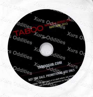 TABOO MAGAZINE CUT MAY/JUNE 2013 XXX USED DVD HUSTLER COLLECTOR'S