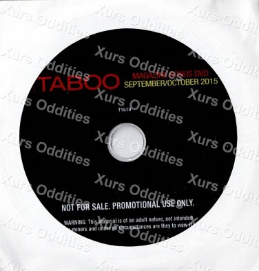 TABOO MAGAZINE CUT SEPTEMBER/OCTOBER 2015 XXX USED DVD HUSTLER COLLECTOR'S