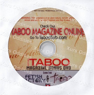 TABOO MAGAZINE WITH SCENES XXX USED DVD HUSTLER COLLECTOR'S