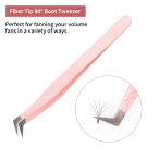 Eyelash Tweezers Extension Pink Stainless Steel Super Hard Tweezers with Fiber Tips