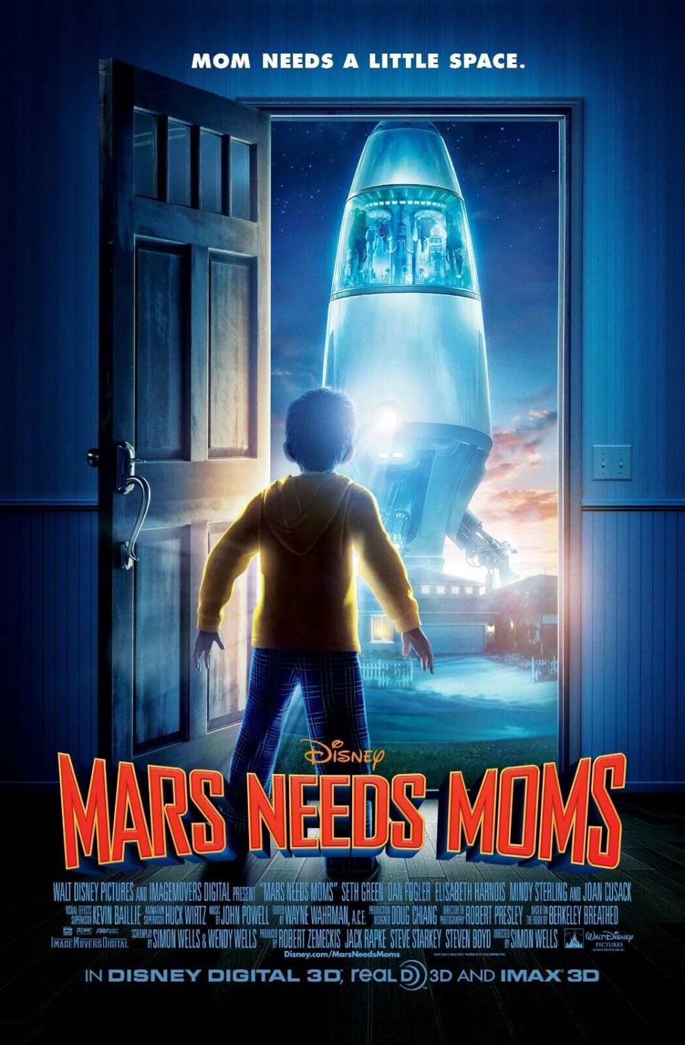 Disney's Mars Needs Moms Movie Poster | 2011 | 11x17 | NEW | USA