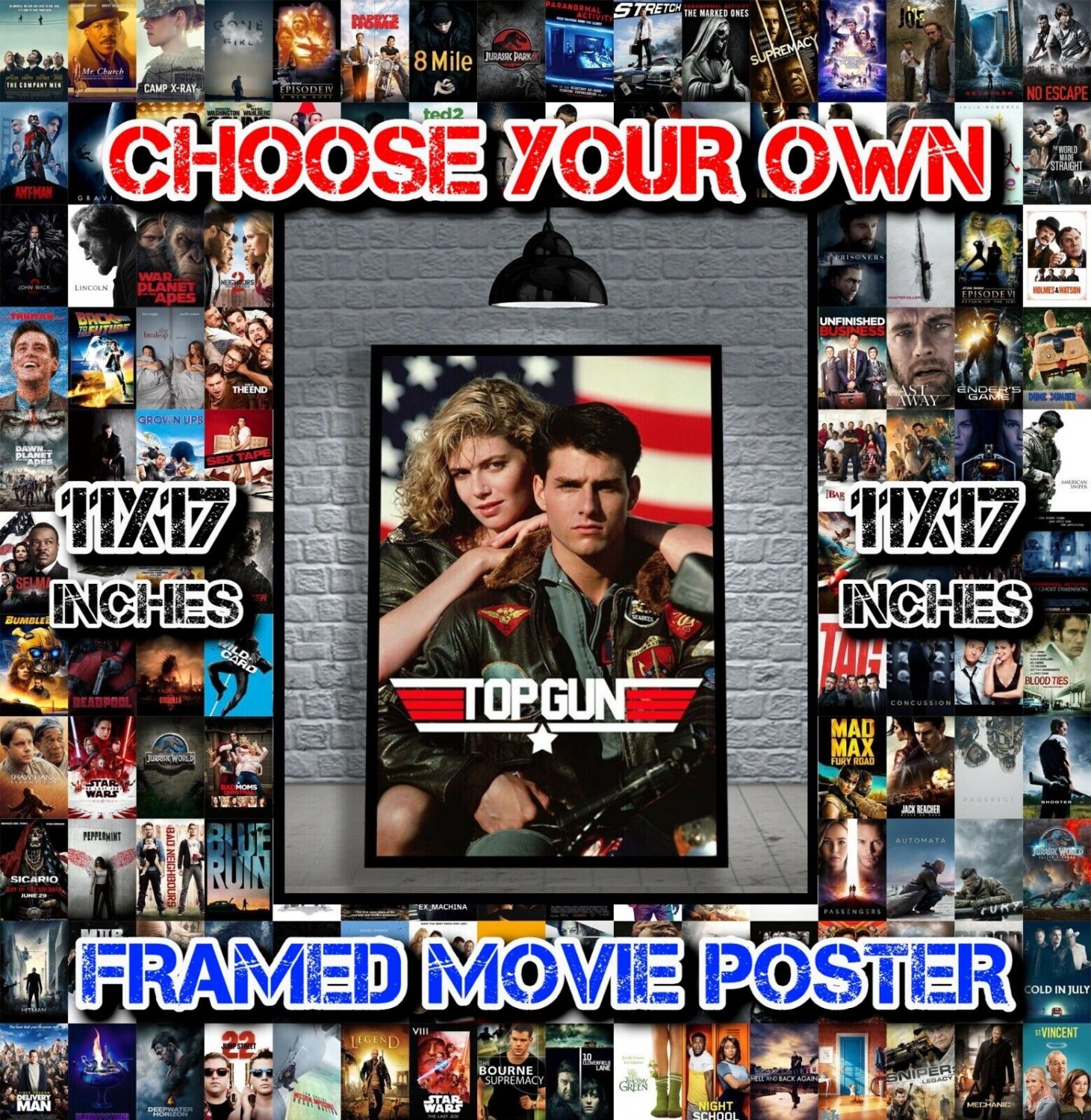 Framed Movie Posters Wall Art - 11x17 Inches | You Choose | 1000+ In Stock | NEW
