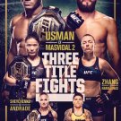 UFC 261 Fight Poster 11x17 Inches - Usman vs Masvidal 2 | Zhang vs Namajunas