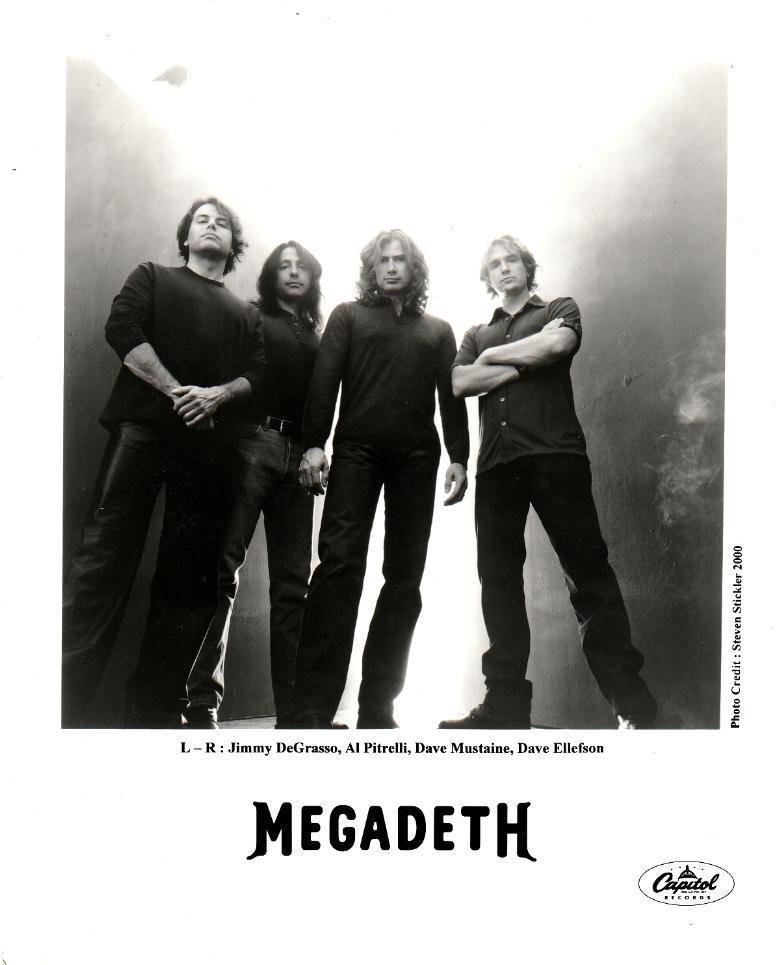 Megadeth Full Band Press Photo 2000 Promotional Only 8x10 B&W