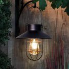 Solar Hanging Waterproof Vintage Metal Garden Light with Tungsten Bulb for Patio Backyard