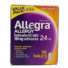 Allegra Adult 24 Hr Allergy Tablets 180mg 90 Tablets - Exp 06/2024+
