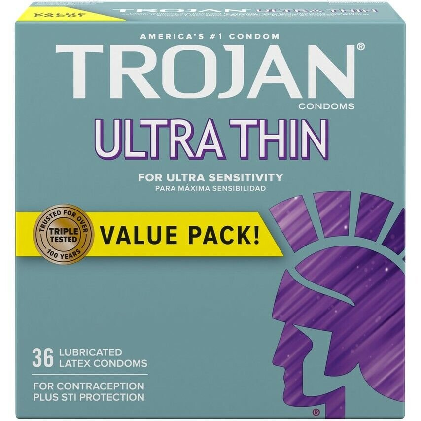 36 pcs Trojan Ultra Thin Ultra Sensitivity Lubricated Condoms
