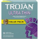36 pcs Trojan Ultra Thin Ultra Sensitivity Lubricated Condoms