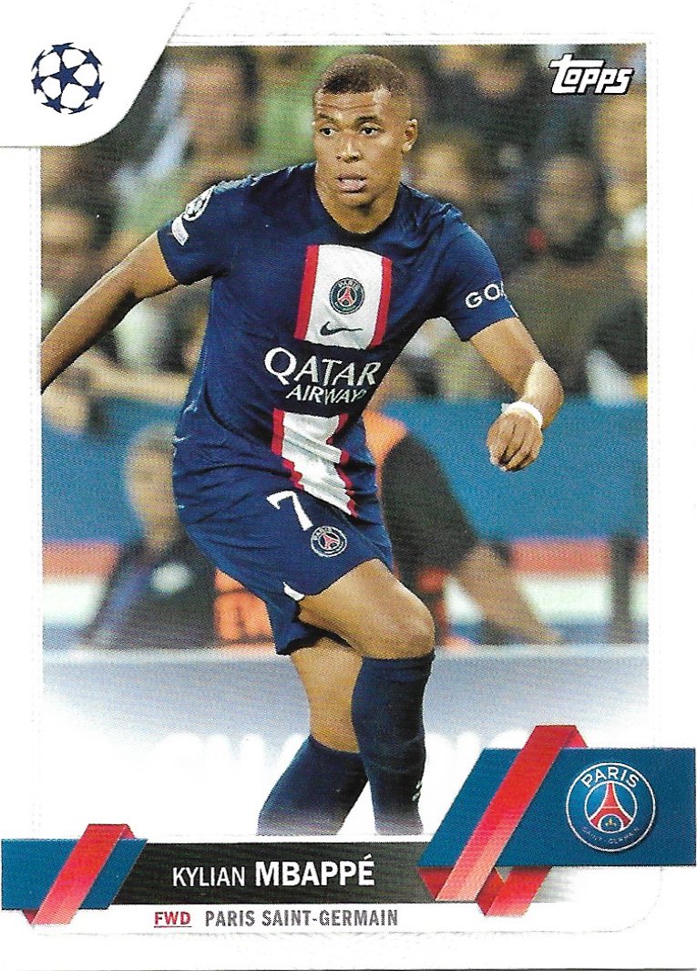 Kylian Mbappe 2022-23 Topps UEFA Club Competitions #100 PSG Soccer Card