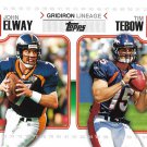 John Elway, Tim Tebow 2010 Topps Gridiron Lineage #GL-ET Denver Broncos Football Card John Elway, Tim Tebow 2010 Topps Gridiron Lineage #GL-ET Denver Broncos Football Card