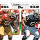 Patrick Willis, Rolando McClain 2010 Topps Gridiron Lineage #GL-WM 49ers, Raiders Football Card