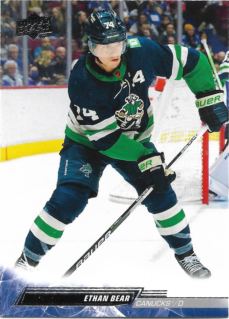 Ethan Bear 2022-23 Upper Deck #638 Vancouver Canucks Hockey Card