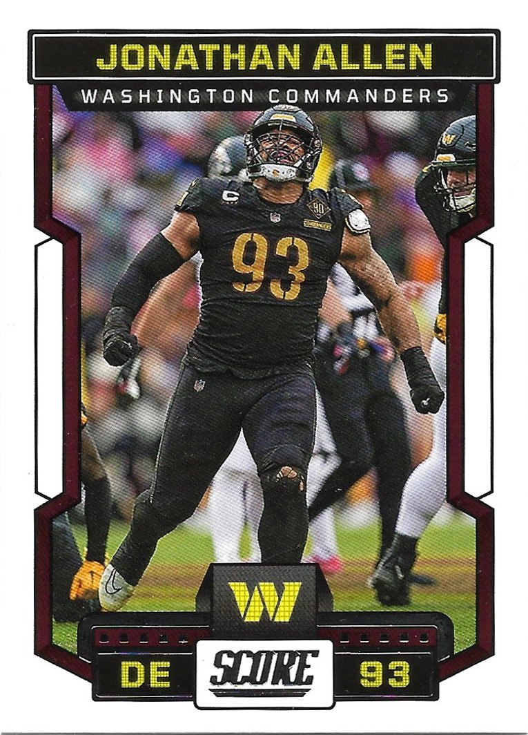 Jonathan Allen 2023 Score #259 Washington Commanders Football Card