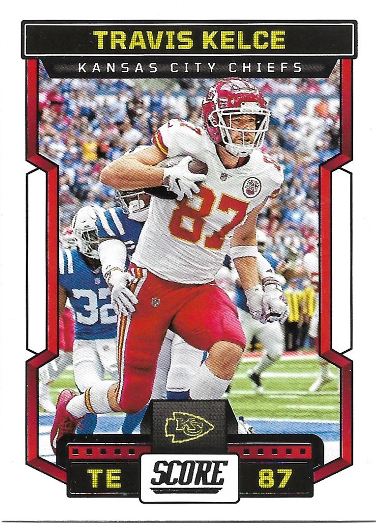 Travis Kelce 2023 Score #120 Kansas City Chiefs Football Card