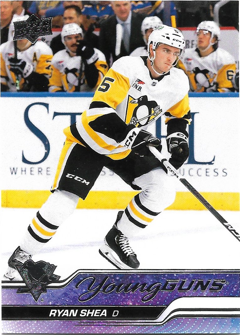 Ryan Shea 2023-24 Upper Deck Young Guns Rookie #489 Pittsburgh Penguins Hockey Card