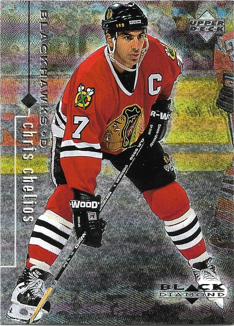 Chris Chelios 1998-99 Upper Deck Black Diamond #19 Chicago Blackhawks Hockey Card