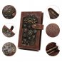 Ladies cowhide long retro style zipper embossed wallet