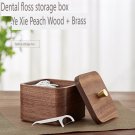 Black walnut European style dental floss cotton swab storage box