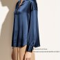 Loose design sense niche satin satin V-neck simulation silk shirt