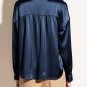 Loose design sense niche satin satin V-neck simulation silk shirt