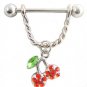 Red Gem Cherries 14 Gauge Nipple Ring