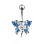 Blue Gem Winged Fairy 14 Gauge Body Jewelry Navel Belly Ring