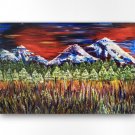 Snowy Mountain, Landscape Painting, Spring Mountain Art, Colorado Painting, Abstract Bedroom art