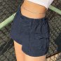 Rapcopter y2k Solid Cargo Shorts Pockets Elastic Band Low Waisted Shorts
