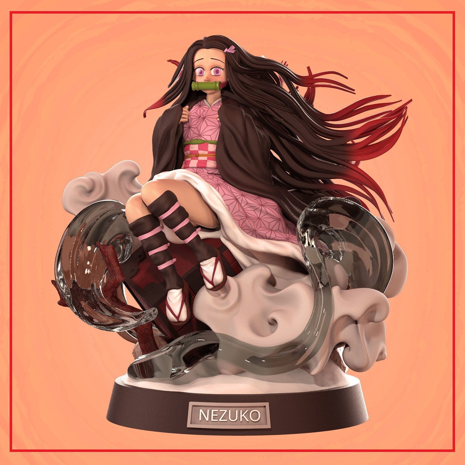 Nezuko Cute Pose from Demon Slayer STL FILE 3D