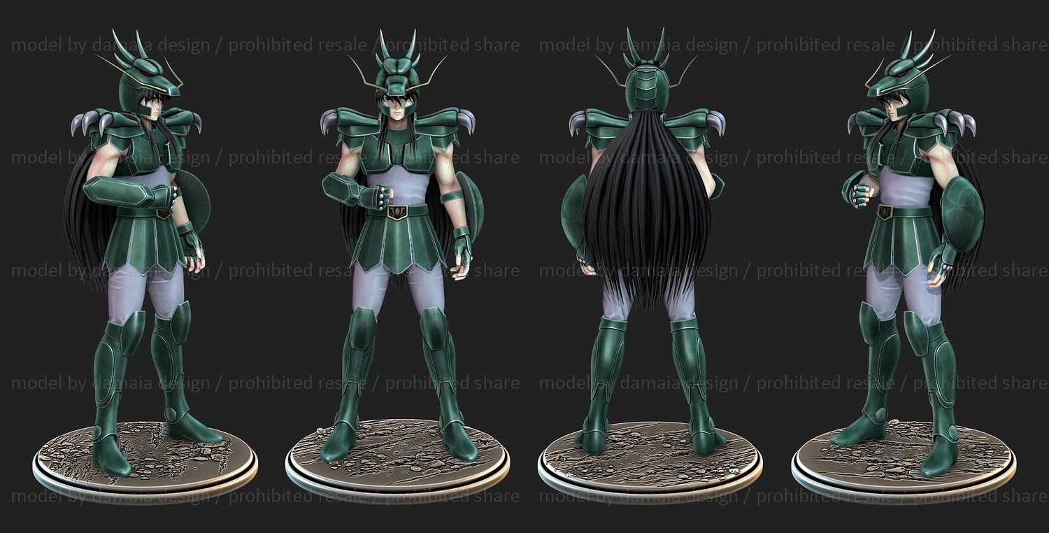 Classic Dragon Shiryu from Saint Seiya STL FILE 3D model