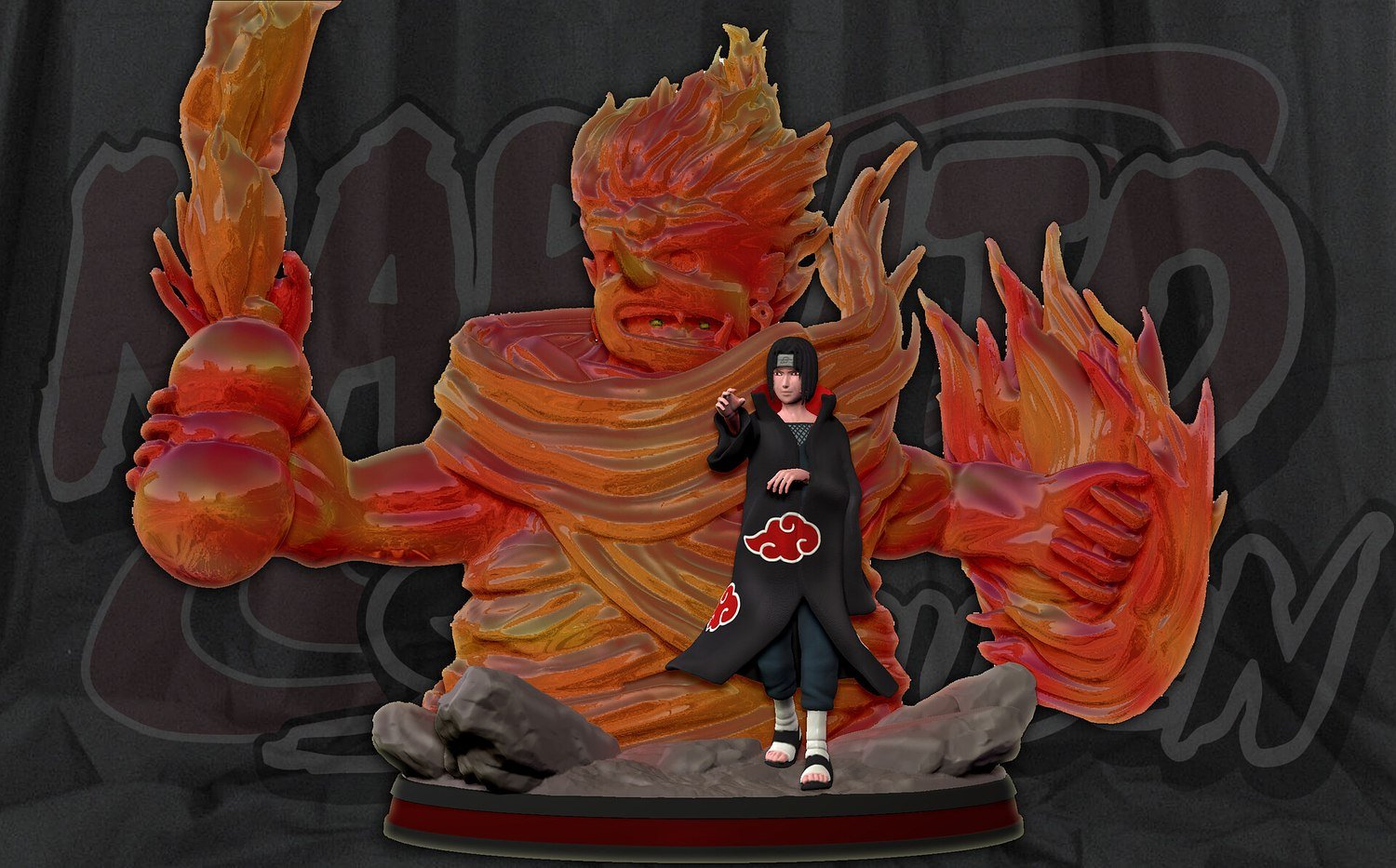Itachi with his Susanoo from Naruto STL FILE 3D model