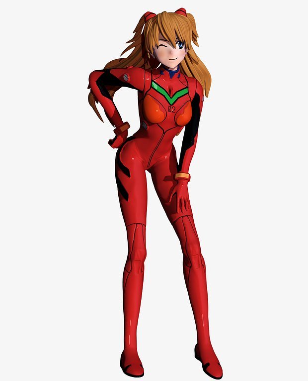 Asuka Standing from Neon Gandingsis Evangelion STL FILE 3D model