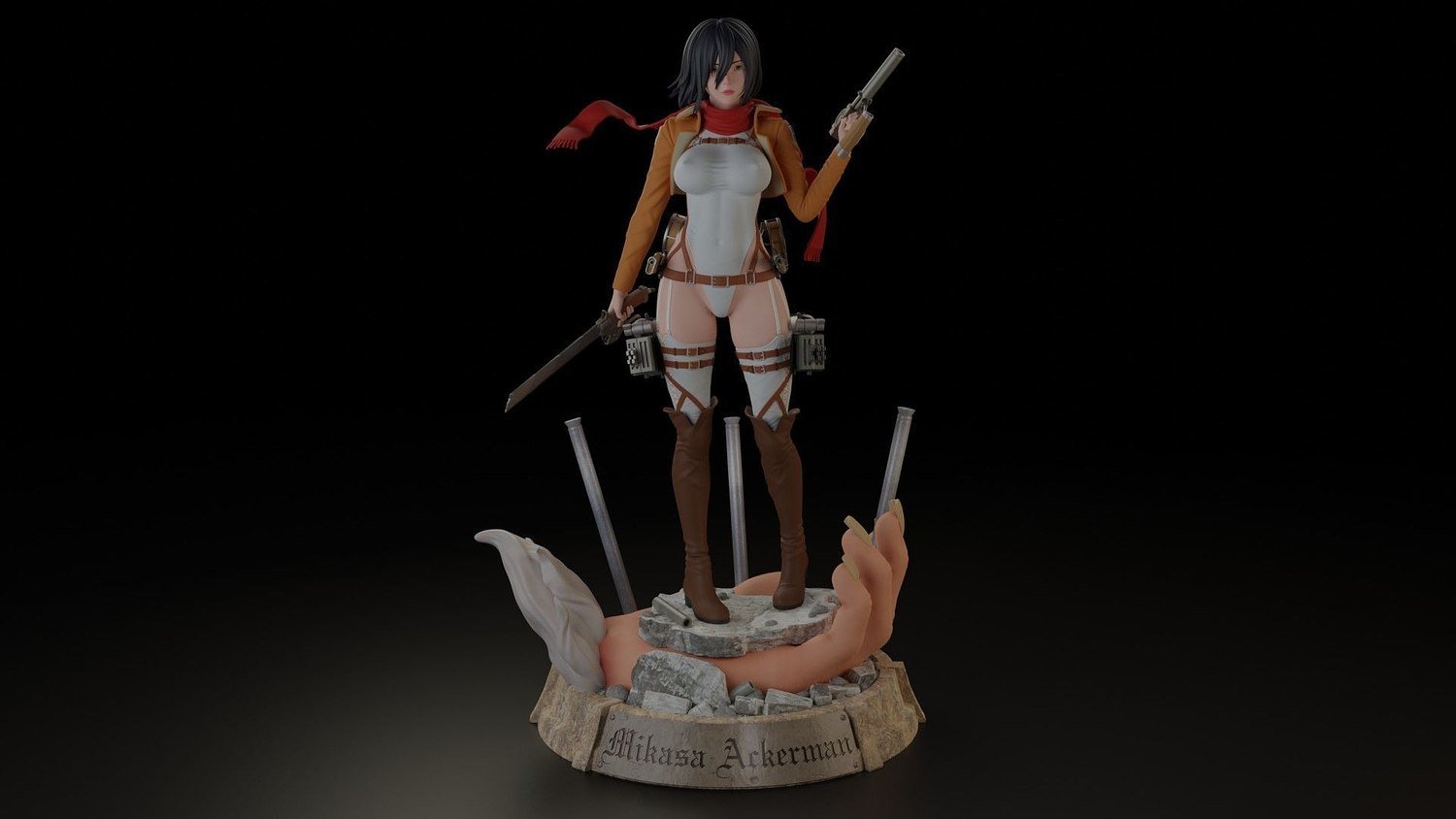 Mikasa Ackerman Sexy from Attack on Titan STL FILE 3D model