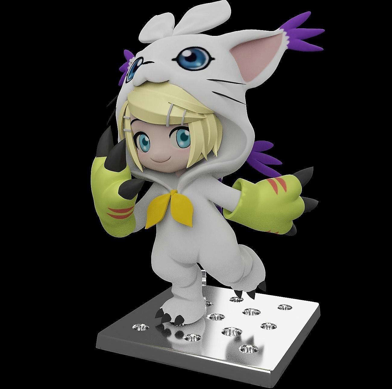Rin Kagamine - Gatomon STL FILE 3D model