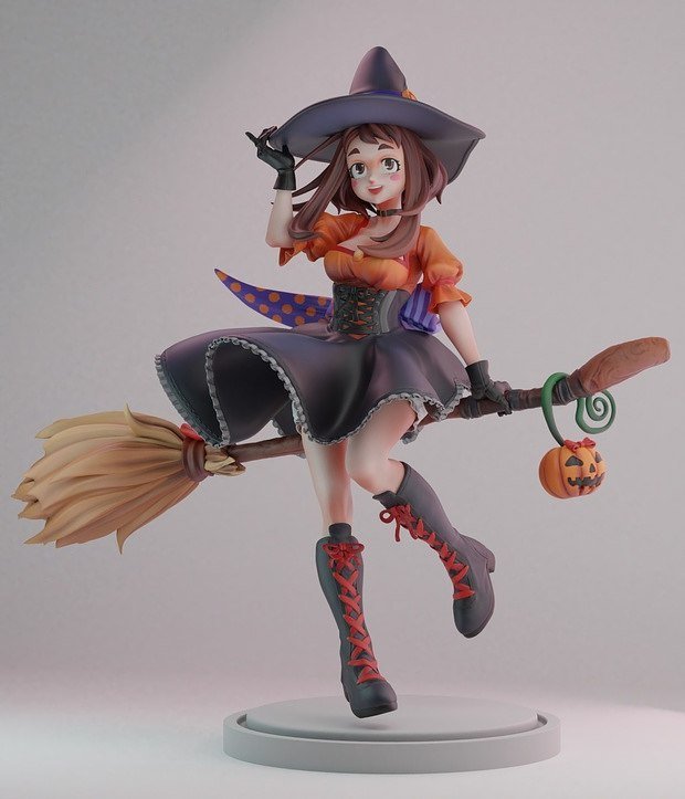 Witch Uraraka Fanart STL FILE 3D model